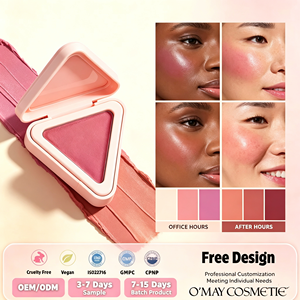 Nouvelle palette de blush minérale à logo personnalisé, haute pigmentation, multi-usages, pour des <span class=keywords><strong>joues</strong></span> et des lèvres d'apparence naturelle, blush vegan - Product Image 1