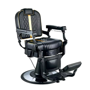 Sillón de Barbería Antiguo, <span class=keywords><strong>Silla</strong></span> de Peluquería de Estilo Retro de Lujo, Ajustable, <span class=keywords><strong>Reclinable</strong></span> y Giratoria <span class=keywords><strong>para</strong></span> Hombres - Product Image 4