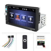 Lecteur MP5 pour voiture 7 pouces 1 Din, autoradio 12V, CarPlay, Android Auto, radio FM BT, lecteur de carte USB TF, autoradio avec télécommande