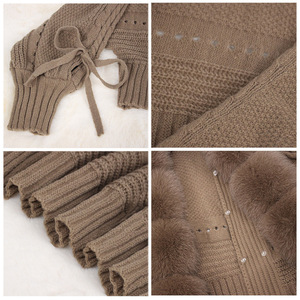 Nuevo suéter de invierno de lujo con <span class=keywords><strong>cuello</strong></span> de piel de zorro Real para mujer - Product Image 6