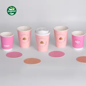 Taza de papel de doble capa blanca desechable personalizada para Bebidas frías