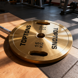 TOPTONS piringan berat baja krom perunggu kebugaran, pelat barbel angkat beban emas untuk latihan kekuatan - Product Image 3