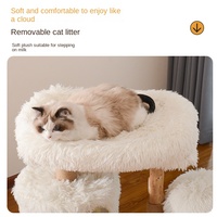 Arbre à chat en bois massif à 2 niveaux, design moderne et simple, multi-niveaux, sisal intégré, ne prend pas de place, pour la maison