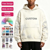Sudadera Personalizada de Felpa 100% Algodón de 460 g/m² con Efecto Desgastado en las Mangas y Estampado Serigrafiado