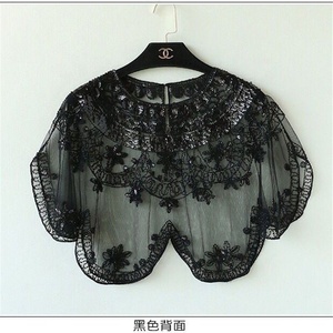 Women's <b>Thin</b> Wedding <b>Dress</b> Accessories Shoulder Gauze Sequined Back Slit Jacket with Small Shoulder <b>Straps</b> - Product Image 6