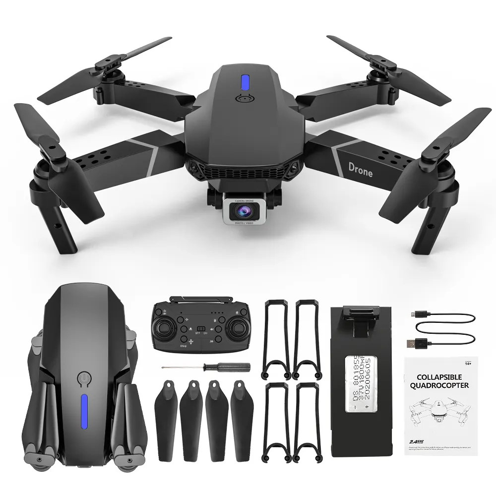 2023ミニドローンE88プロWiFi FPV RCドロンとデュアルカメラビデオクワッドコプターおもちゃドローンミニドローン4k初心者ドローン