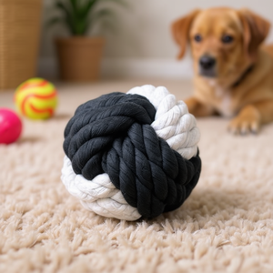 Juguete de Cuerda con Pelota Yommy de 8cm, Juguete Masticable para Mascotas - Product Image 3