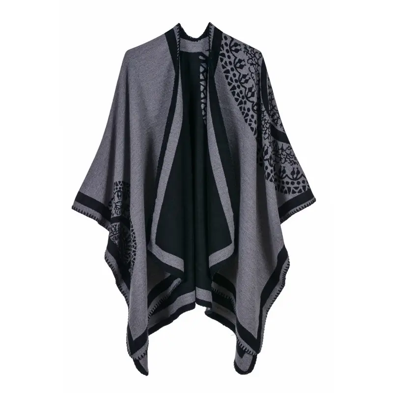 2020 neue Mode Damen Farb stich Quaste Mexikanischer weicher Kaschmir Poncho Cape Schal