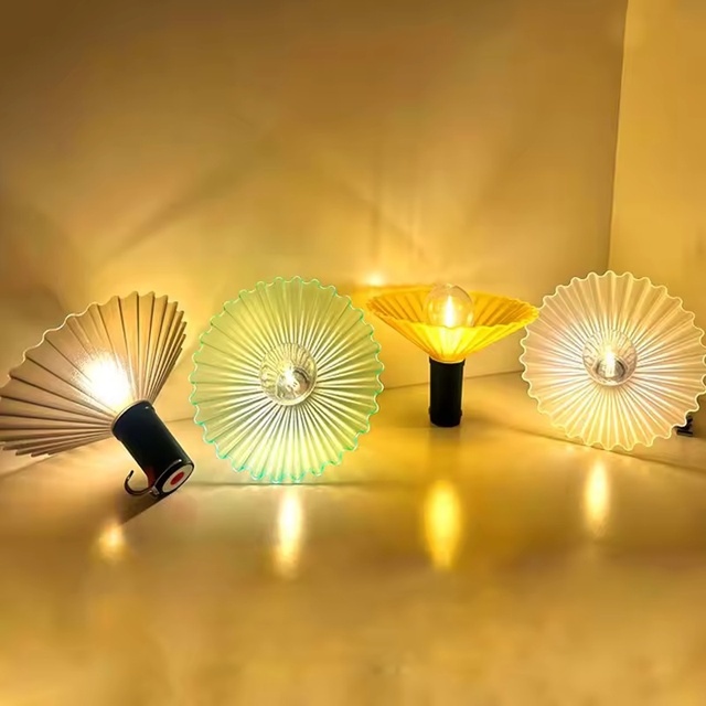 Portable Rechargeable LED Camping Lantern White PC Body Hanging Stepless Dimming Light for Garden & Outdoor Waterproof Design
