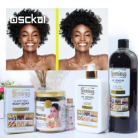 Ensemble de soins corporels OEM personnalisé Osckai Terminus pour l'élimination des taches brunes, exfoliant, éclaircissant, anti-âge, pour blanchir la peau du corps, 4 en 1