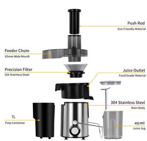 <span class=keywords><strong>Presse</strong></span>-agrumes électrique à vitesse variable, à mastication à froid, en acier inoxydable, extracteur de jus, grande ouverture, lent, pour la maison, l'hôtel - Product Image 4