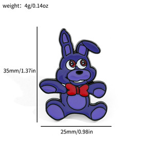 6 Colores de Ositos de Peluche de Terror de Freddy, Pines Metálicos Esmaltados Pintados, en Paquete a Granel para Decoración de Mochilas de Tela - Product Image 5