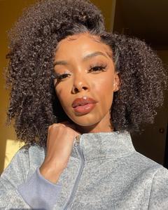 <strong>Afro</strong>-kinky Curly Machine Made Human Hair <strong>Wig</strong> for Black Women 250% Natural Brazilian Human Hair Factory Wholesale Cheap Bob <strong>Wig</strong> - Product Image 6