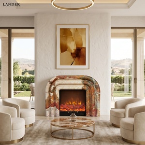 <span class=keywords><strong>Cheminée</strong></span> en marbre rouge <span class=keywords><strong>de</strong></span> Brescia <span class=keywords><strong>de</strong></span> Lander Store pour salon, <span class=keywords><strong>cheminée</strong></span> en marbre naturel - Product Image 2