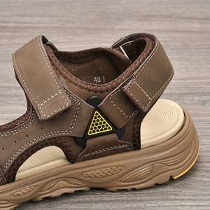 Sandalias Planas de Verano para Hombre, Diseño Sólido, Punta Abierta, Parte Superior de PU, Suela de EVA, Transpirables, Casuales, para Uso en Exteriores - Product Image 4
