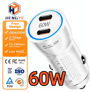Chargeur de <span class=keywords><strong>voiture</strong></span> rapide 60W, chargeur <span class=keywords><strong>USB</strong></span> pour allume-cigare de <span class=keywords><strong>voiture</strong></span> UKCA, double port Type C PD 60W, <span class=keywords><strong>adaptateur</strong></span> de prise de chargeur de <span class=keywords><strong>voiture</strong></span>, certifié CE - Product Image 1