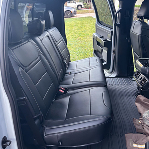 Housses <span class=keywords><strong>de</strong></span> siège <span class=keywords><strong>de</strong></span> luxe en cuir artificiel pour <span class=keywords><strong>Ford</strong></span> <span class=keywords><strong>F150</strong></span> F250 F350 F450 CrewCab SuperCrew 2001-2025, ensemble complet, toutes saisons, pour pick-up - Product Image 3