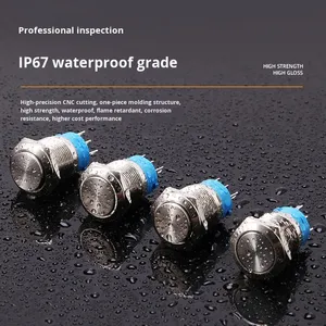 Nút kim loại chuyển đổi 16mm 19mm 22mm không có ánh sáng, tự khóa nút khởi động không thấm nước, thép không gỉ - Product Image 2