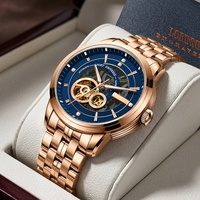 Jam Tangan Mekanik Otomatis Pria Robinni Stainless Steel Skeletonized Flywheel Tahan Air 5ATM Model Baru 2026