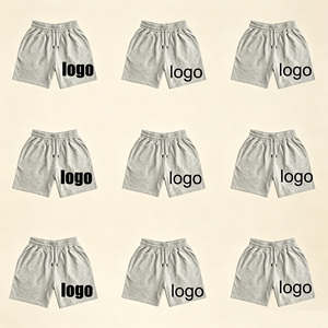 Shorts <span class=keywords><strong>de</strong></span> survêtement unisexe en molleton brossé pour homme et jeune homme, coupe décontractée, entrejambe 7 pouces, gris chiné - Product Image 2