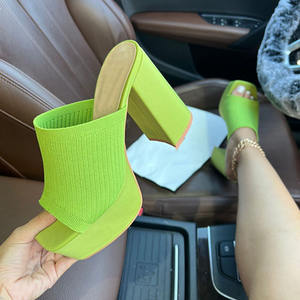 <span class=keywords><strong>Zapatos</strong></span> de <span class=keywords><strong>Mujer</strong></span> IDOIT Primavera Verano, Talla Grande, Estilo <span class=keywords><strong>Pasarela</strong></span>, Impermeables, Tejidos, Tacón Grueso, Tacón Alto, Tipo Pantufla - Product Image 1