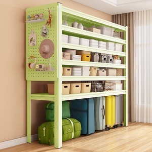 Multi Tier Floor Standing <b>Storage</b> Rack 5 Layers Adjustable Pegboard Shelf For Home Office Bookcase Organizer Rectangle Shape - Product Image 3