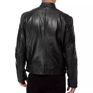 Venta al por mayor al por menor chaqueta de PU para hombres europeos y americanos para hombres adolescentes chaqueta de cuero Punk con cuello de pie para hombres - Product Image 2