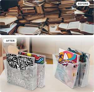 Lot de 4 bacs de rangement blancs pour organisation, bacs de rangement pour garde-manger, rangement de papier pour scrapbooking, organisateur de rangement pour carton - Product Image 3