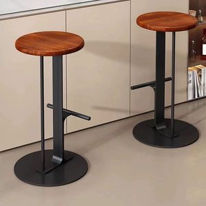 <span class=keywords><strong>Tabouret</strong></span> haut en fer forgé de style japonais Wabi-sabi, minimaliste et moderne, pour café, bar ou maison, avec base ronde - Product Image 4