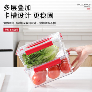 Back-to-school season, factory direct supply of high-transparency PET plastic <b>refrigerator</b> food storage <b>containers</b> with handles - Product Image 2