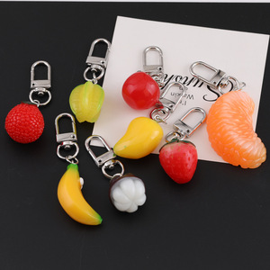 Llaveros de Frutas Simuladas de Resina Plástica, Coloridos, DIY, Abalorios para Bolsos, Accesorios de Joyería - Product Image 1