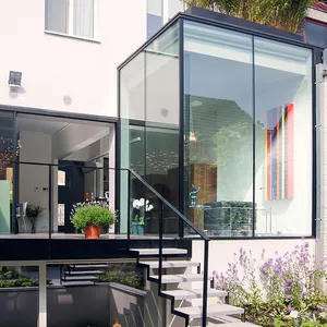 真实项目案例双层玻璃木材铝门窗带屏