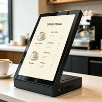 Affichage numérique d'intérieur 13,3 pouces 2+16G avec écran tactile 10 points en forme de L pour menu de desserts, idéal pour cafés et restaurants
