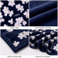 Promo Panas Selimut Flanel Fleece Super Lembut 100% Poliester Cetak Bunga Kustom untuk Rumah