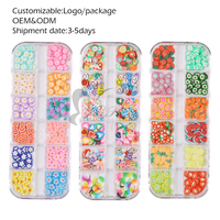 Lente Producten 12Gird 3D Aardbei Oranje Slime Charms Aardewerk Zachte Fruit Plakjes Klei Polymeer Nail Decoratie