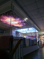 A-Grade ignifuge UV étoile motif LED plafonnier bleu ciel haut de gamme blanc film souple publicité tirer la lumière transmissive