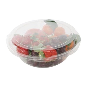 Oem Service 100% Compostable Pla Clear Salad Bowl With Lid Biodegradable Disposable Plastic Round Bowl supplier