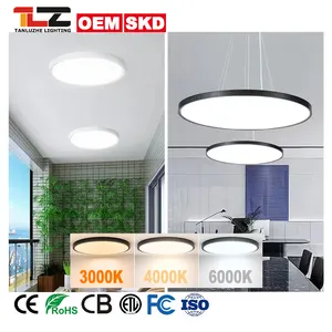 Kolay kurulum gömme montaj beyaz siyah yuvarlak Panel lambası mutfak yatak odası koridor kısılabilir 18W 24W 36W LED Ultra ince tavan ışık