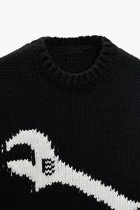 Logo personnalisé OEM & ODM Pull en jacquard noir à clé décontracté Pull pour hommes à col rond et à manches longues - Product Image 4