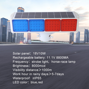 Солнечный интегрированный стробоскоп для дорожной безопасности: красно-синий мигающий маячок по оптовой цене - Product Image 1