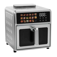 Horno Freidora de Aire Digital de Acero Inoxidable Premium de 8L, 1700W, Puerta de Cristal Completa, 12 Preajustes, Antiadherente PTFE