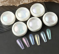 Poudre de paillettes pour nail art, 6 couleurs, effet aurore, pigment chromé irisé, gel pour nail art, poussière de perle, décorations pour manucure DIY