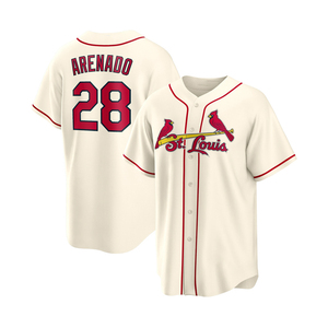 Ricamo Personalizzato all'Ingrosso dei St. Louis Cardinals # Maglia da baseball 28 in rete sintetica unisex per adulti con stampa logo frontale - Product Image 4