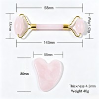 Rouleau de jade 100% naturel, ensemble Gua Sha, outil de massage facial, soin de la peau, appareil de beauté, masseur visage et cou, rouleau facial