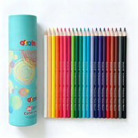 Ensemble de crayons de couleur OEM d'usine, 24 couleurs, dans un tube en papier, crayons de couleur FSC pour kit de dessin pour enfants, logo personnalisé pour fournisseur de papeterie