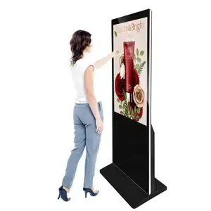 Peralatan bermain iklan portabel interaktif, layar penuh 55/65/75 inci papan reklame Digital Lcd dan Video Lcd vertikal