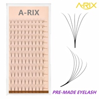 Extensions de cils individuels pré-faits en éventail, volume longue tige 3D/4D/5D/6D/7D/8D, en PBT de qualité supérieure, fabriqués à la machine A-RIX, courbure C/D