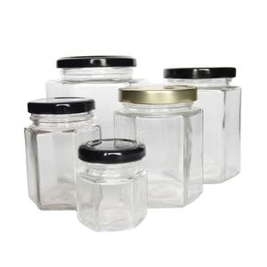 Bocaux hexagonaux en verre pour miel, <span class=keywords><strong>confiture</strong></span>, gelée, cornichons, sauce <span class=keywords><strong>tomate</strong></span>, avec couvercles - Product Image 1
