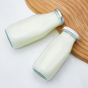 批发200毫升250毫升500毫升圆形玻璃奶瓶咖啡饮料饮料空果汁瓶带金属盖 - Product Image 1