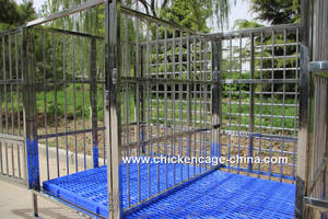 قفص قابل للتكديس من الفولاذ المقاوم للصدأ 304 بتصميم عصري مع صينية قابلة للإزالة وصينية بلاستيكية للكلاب الكبيرة - حامل للحيوانات الأليفة - Product Image 4